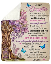 I May Not See You Or Talk To You Dad To Daughter Sherpa Fleece Blanket tile