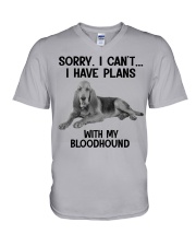 I have plans with my dog Bloodhound V-Neck T-Shirt tile