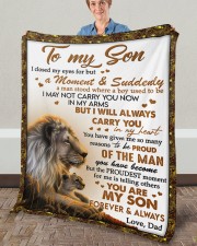 I Closed My Eyes For But A Moment Dad To Son Fleece Blanket - 50" x 60" aos-coral-fleece-blanket-50x60-lifestyle-front-02a