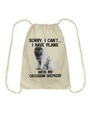 I have plans with my dog Caucasian Shepherd Drawstring Bag tile