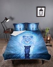 Lion Mom and Baby Queen Quilt Bed Set aos-queen-quilt-bed-set-lifestyle-front-02
