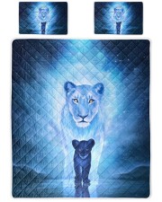 Lion Mom and Baby Queen Quilt Bed Set front