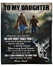 Wherever Your Journey In Life Deer Dad To Daughter Fleece Blanket tile