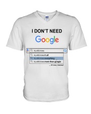 I Don't Need Google Wife To Husband V-Neck T-Shirt tile