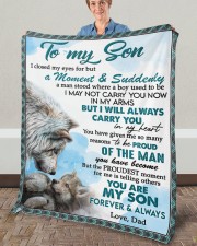 I Closed My Eyes For But A Moment Dad To Son Fleece Blanket - 50" x 60" aos-coral-fleece-blanket-50x60-lifestyle-front-02a