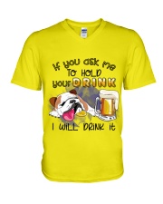 Bulldog I'll drink it Gift for you V-Neck T-Shirt tile