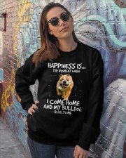 Bulldog happiness is the moment bulldog lovers Crewneck Sweatshirt lifestyle-unisex-sweatshirt-front-3