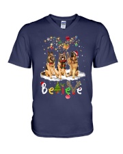 German Shepherd believe Gift for you V-Neck T-Shirt tile