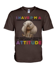Elephant i have attitude elephant lovers V-Neck T-Shirt tile