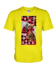 Chihuahua magical christmas dog lover V-Neck T-Shirt tile