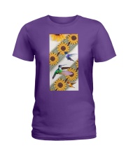Hummingbird Lovely sunflowers Gift for you Ladies T-Shirt tile