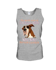 Boxer annoying people Unisex Tank tile