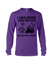 Wolf and dog three people wolf lover dog mom Long Sleeve Tee tile