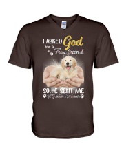 God send me a Golden gift for you V-Neck T-Shirt tile