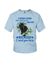 Black cat i need you cat lover cat mom Youth T-Shirt tile