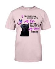Black cat feel you in my heart gift for cat mom Premium Fit Mens Tee tile