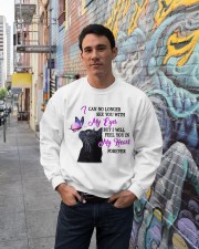Black cat feel you in my heart gift for cat mom Crewneck Sweatshirt lifestyle-unisex-sweatshirt-front-2