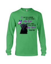 Black cat feel you in my heart gift for cat mom Long Sleeve Tee tile