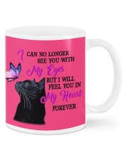 Black cat feel you in my heart gift for cat mom Mugs tile