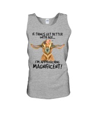 Goat approaching magnificent goat lovers Unisex Tank tile