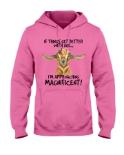 Goat approaching magnificent goat lovers Hooded Sweatshirt tile