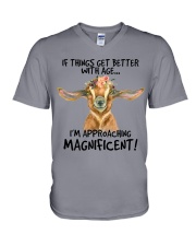 Goat approaching magnificent goat lovers V-Neck T-Shirt tile