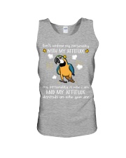 Blue and Gold Macaw dont confuse Unisex Tank tile