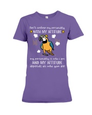 Blue and Gold Macaw dont confuse Premium Fit Ladies Tee tile