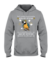 Blue and Gold Macaw dont confuse Hooded Sweatshirt tile