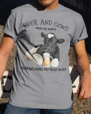 Cow And Beer make me happy Gift for you Classic T-Shirt apparel-classic-tshirt-lifestyle-28