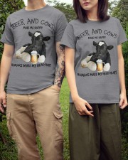 Cow And Beer make me happy Gift for you Classic T-Shirt apparel-classic-tshirt-lifestyle-front-152