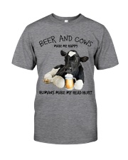 Cow And Beer make me happy Gift for you Classic T-Shirt front