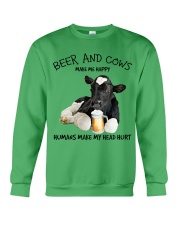 Cow And Beer make me happy Gift for you Crewneck Sweatshirt tile
