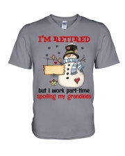 Grandkids part time spoling family gift V-Neck T-Shirt tile