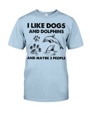Dolphin and dog three people 251 Classic T-Shirt tile