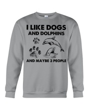 Dolphin and dog three people 251 Crewneck Sweatshirt front