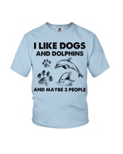 Dolphin and dog three people 251 Youth T-Shirt tile