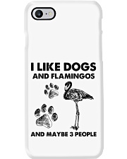 Flamingo and dog three people bird lover Phone Case tile
