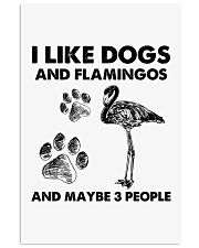 Flamingo and dog three people bird lover Vertical Poster tile