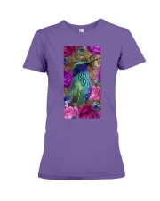 Hummingbird rose cus1 for hummingbird lover Premium Fit Ladies Tee tile