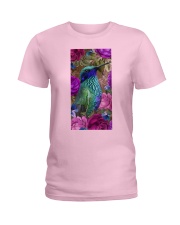 Hummingbird rose cus1 for hummingbird lover Ladies T-Shirt tile