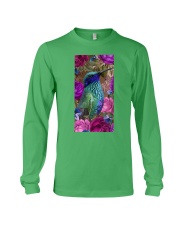 Hummingbird rose cus1 for hummingbird lover Long Sleeve Tee tile