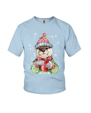 Otter warm winter christmas gift for otter lover Youth T-Shirt tile