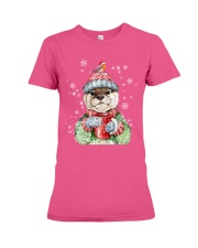 Otter warm winter christmas gift for otter lover Premium Fit Ladies Tee tile