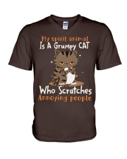 Cat annoying people cat lovers cat moms V-Neck T-Shirt tile
