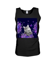 Cat flowers lavenders cat lovers Unisex Tank tile