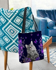 Cat flowers lavenders cat lovers All-over Tote aos-all-over-tote-lifestyle-front-01