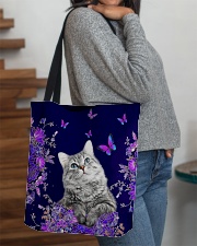 Cat flowers lavenders cat lovers All-over Tote aos-all-over-tote-lifestyle-front-09