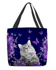 Cat flowers lavenders cat lovers All-over Tote back