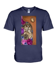 Owl magical gift for bird lover V-Neck T-Shirt tile